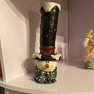 Festive 1970 Christmas Snowman Candle (never lit)